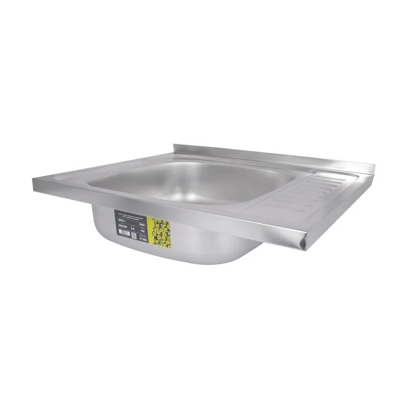 Кухонная мойка Brinex 6050-L накладная 600х400х160 мм нержавеющая сталь Satin