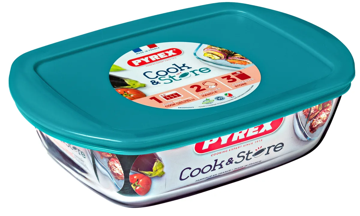 Форма Pyrex боросилікатне скло 23х15х7 см прямокутна з кришкою