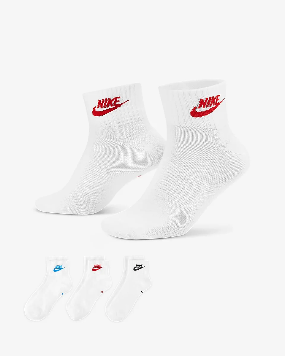 Шкарпетки NIKE 98% поліестер 46-50 білий мультиколор 3 пари