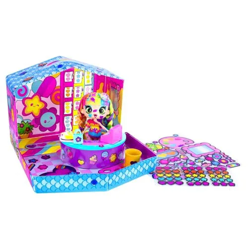 Игровой набор Decora с куклой и наклейками для творчества радужный