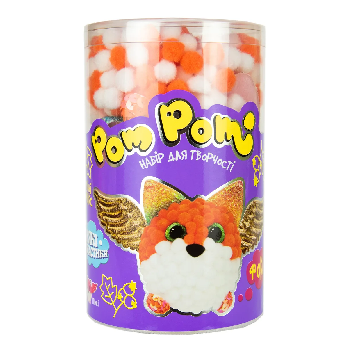 Набір для творчості Pom Pom Фоксі 16х10 см помпонами помаранчевий та білий