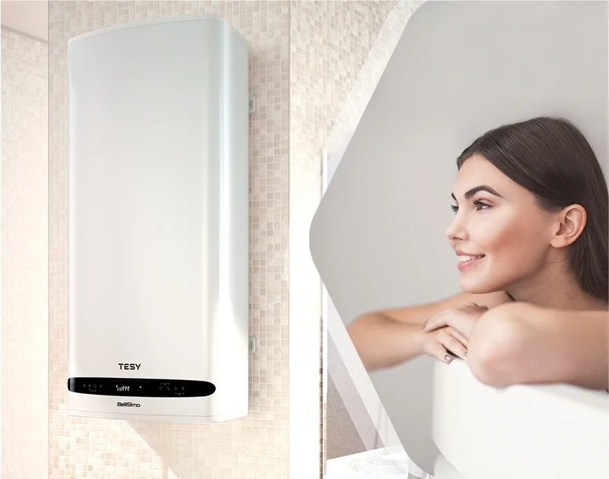 Електричний водонагрівач TESY Bellissimo Cloud плоский GCR 502722 E31 ECW Wi-Fi, 50 л, 2,2 кВт, універсальний монтаж, електричний.