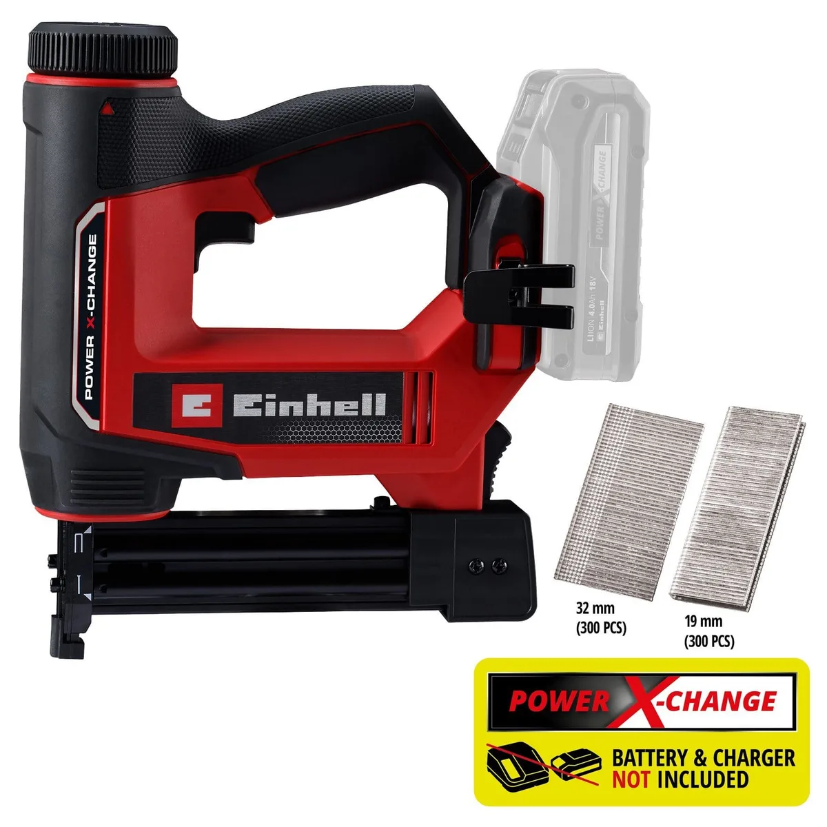 Акумуляторний степлер Einhell TE-CN 18/32 Li - Solo 18В для скоб 13-25мм, швидкість 20 скоб/хв, вага 2.1кг, без батареї та зарядно
