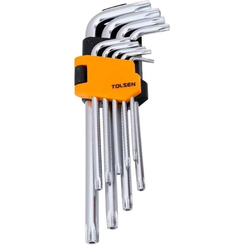 Ключі шестигранні Tolsen 9шт подовжені Torx з кулястим наконечником для закручування кріплень
