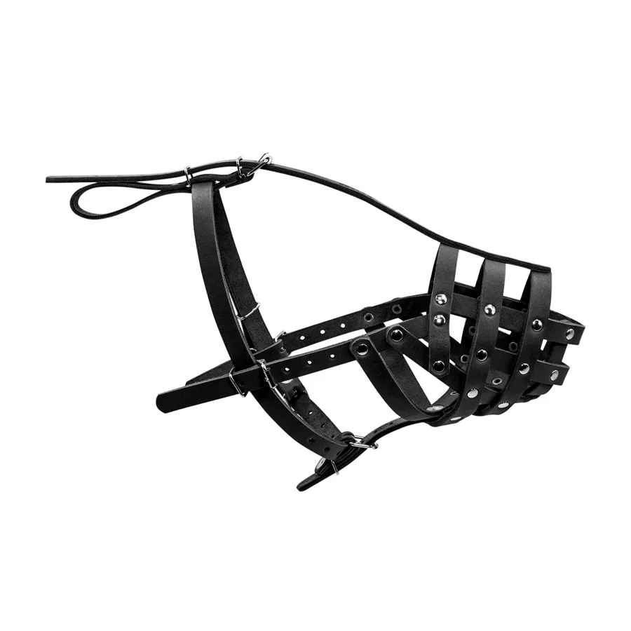 Намордник твердый №5 кожаный черный 11х32 см для собак CoLLaR