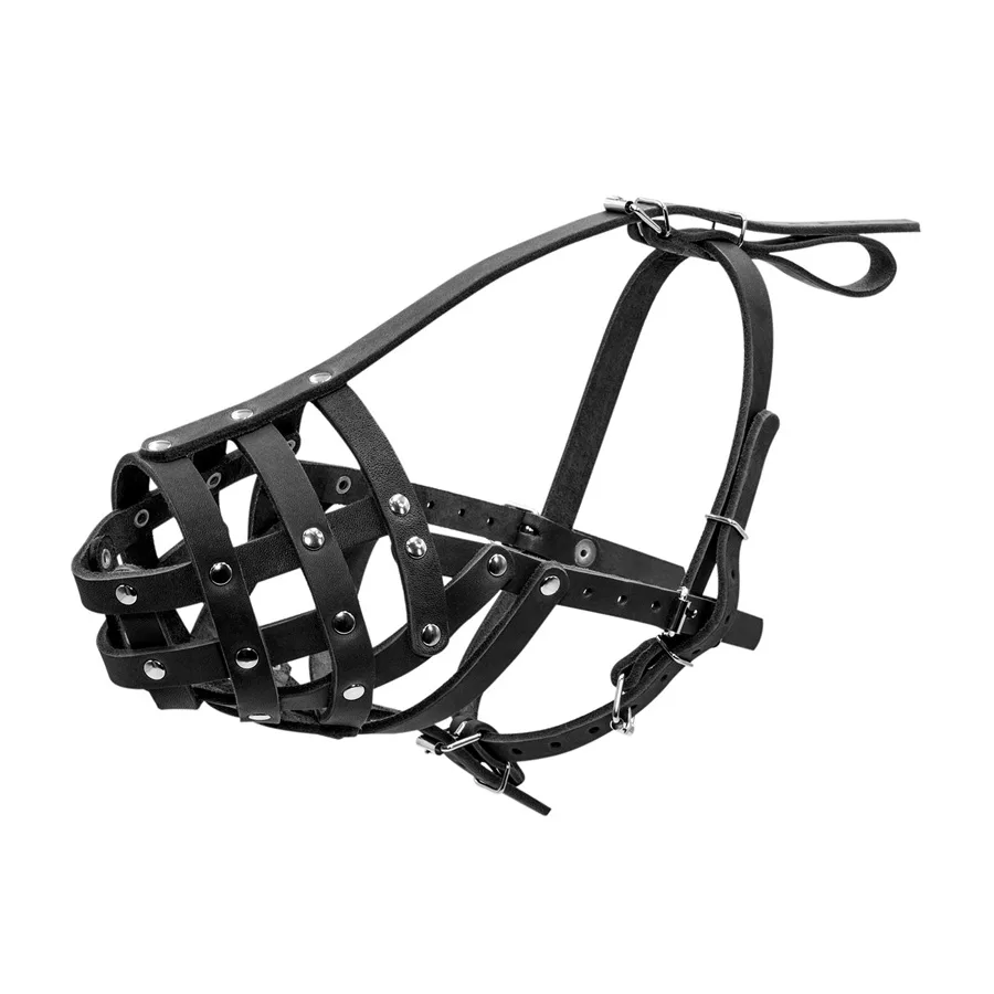 Намордник твердый №5 кожаный черный 11х32 см для собак CoLLaR