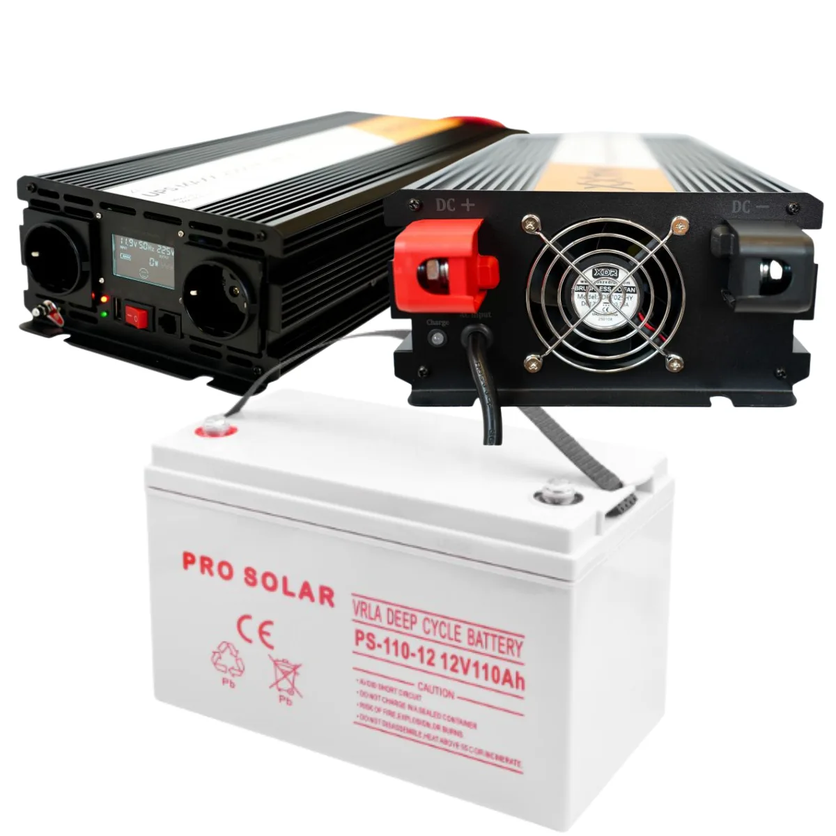 Комплект інвертора 4SUN MAXX SINUS 2000W з акумулятором VOLT AGM 110Ah 12V
