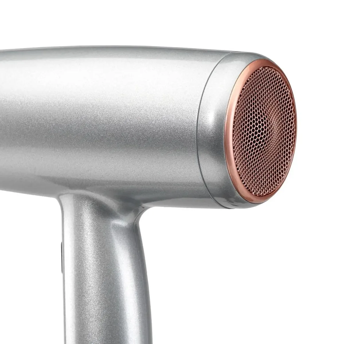 Фен для волосся Babyliss Cosmos, потужність 2100 Вт, 3 швидкості, іонізація, холодний обдув, 2 насадки, сірий колір.