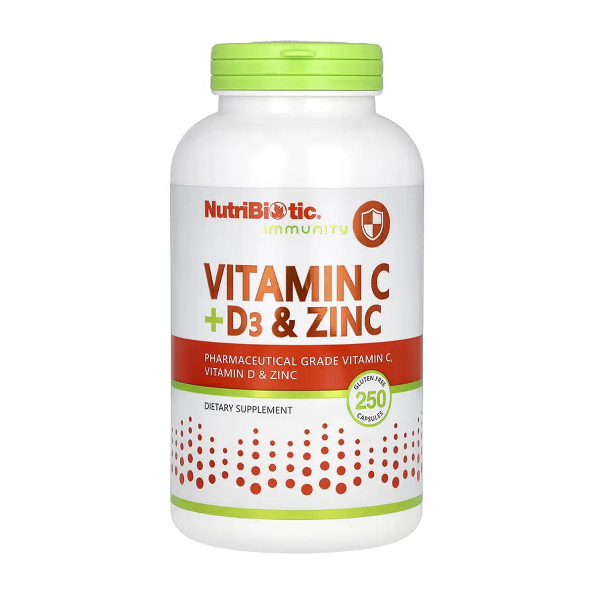 Вітамін C D3 Цинк Nutribiotic капсули 250 шт фармацевтична ступінь чистоти.