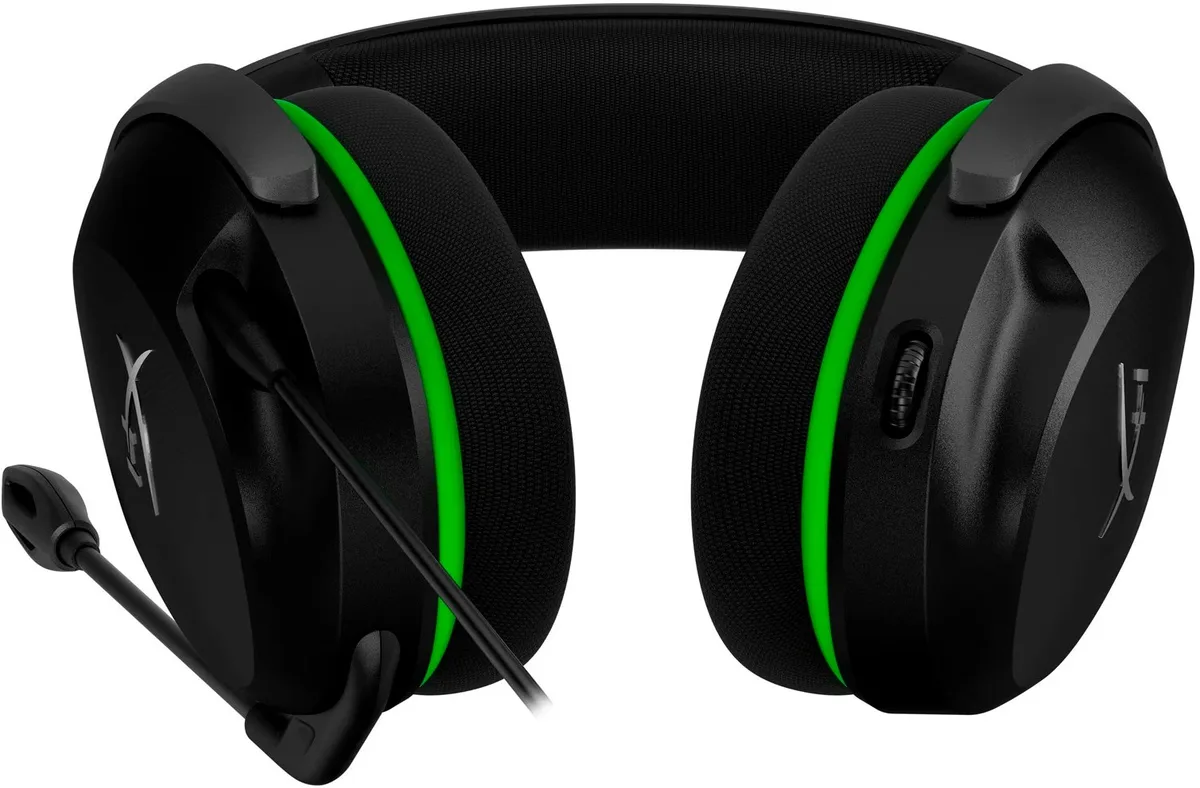 Гарнітура HyperX Cloud Stinger Xbox дротова повнорозмірна чорна з зеленою вставкою 3,5 мм