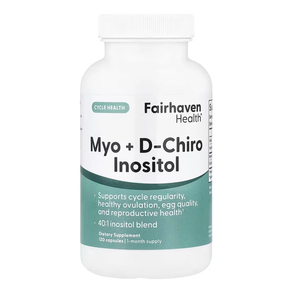 Myo D-Chiro Inositol 120 капсул Fairhaven Health веганський без ГМО для фертильності