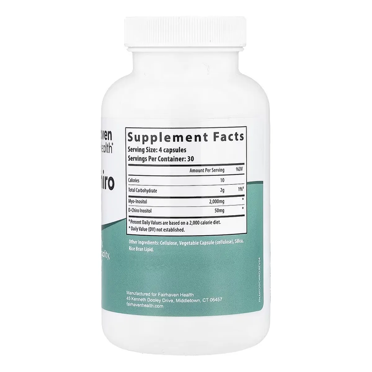 Myo D-Chiro Inositol 120 капсул Fairhaven Health веганський без ГМО для фертильності