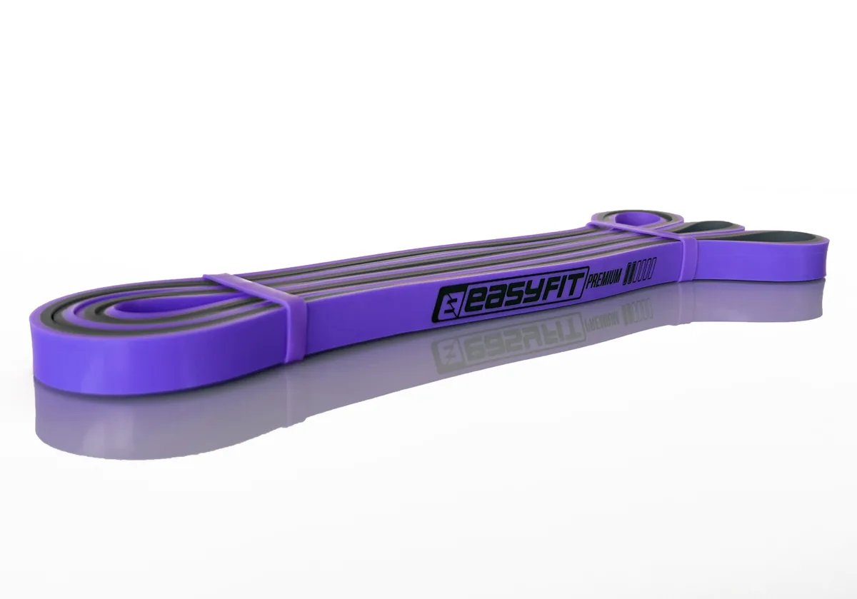 Двошарова резинка EasyFit натуральний латекс 2080х13х4,5 мм фіолетово-сіра 7-15 кг