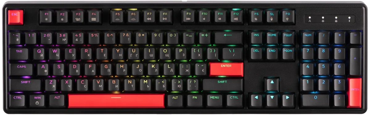 Клавіатура механічна Lemokey  X3 104Key, Keychron Brown, USB-A, QMK/VIA, Hot-Swap, EN/UKR, RGB, чорний
