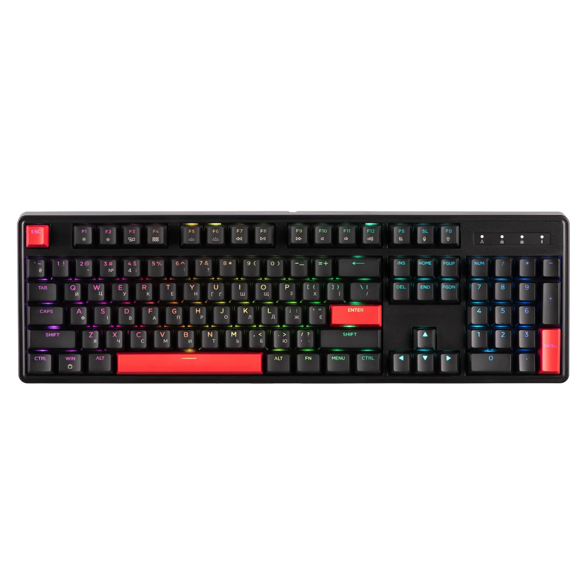 Клавиатура механическая Lemokey X3 104Key, Keychron Brown, USB-A, QMK/VIA, Hot-Swap, EN/UKR, RGB, черная.