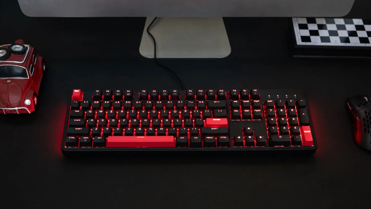 Клавиатура механическая Lemokey X3 104Key, Keychron Brown, USB-A, QMK/VIA, Hot-Swap, EN/UKR, RGB, черная.