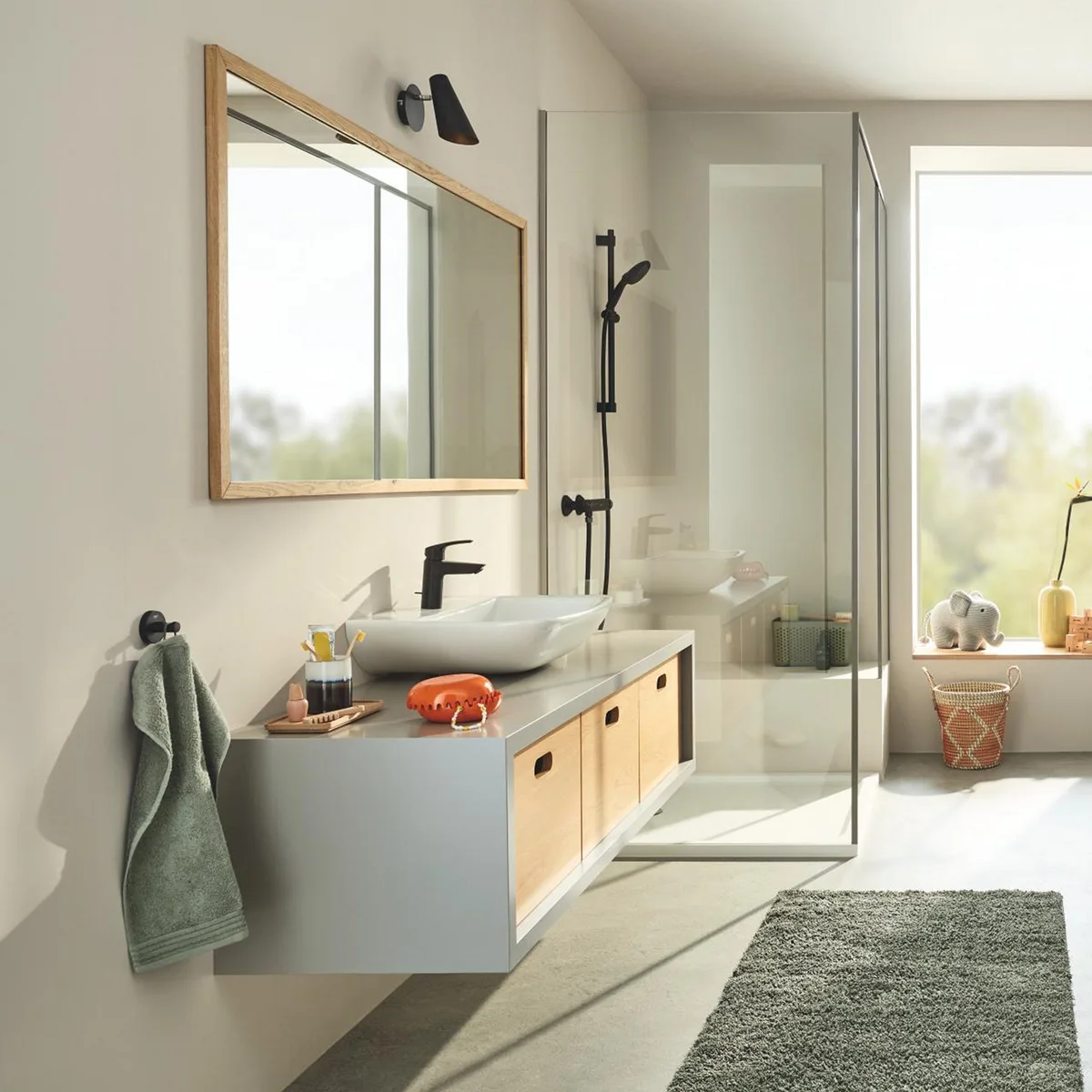 Настенный крючок Grohe металл черный матовый с долговечным покрытием