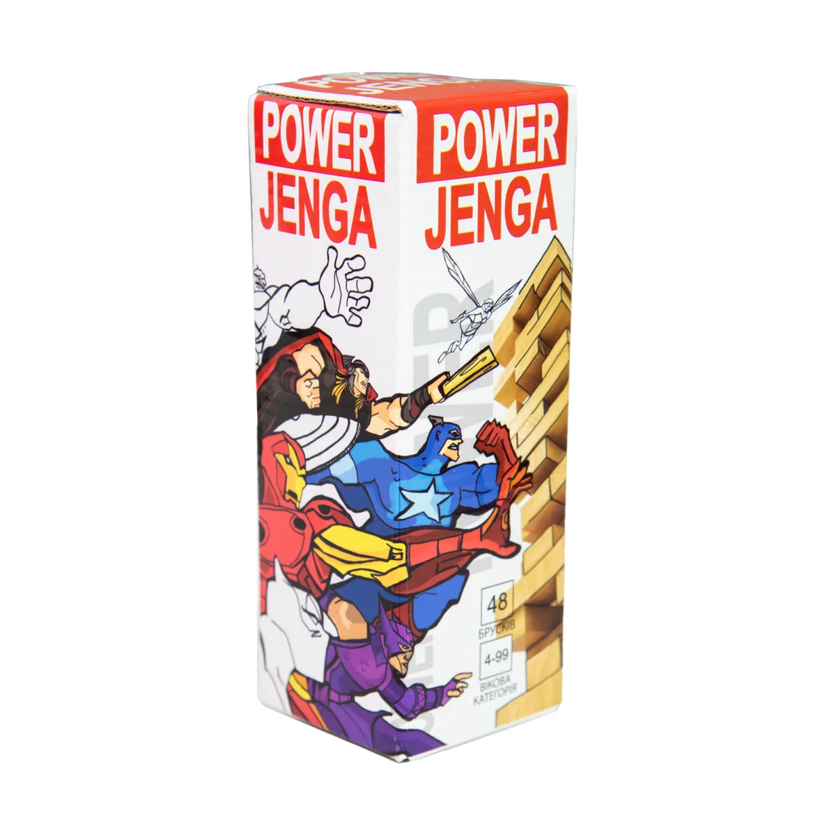 Настільна гра Power Jenga 48 брусків для дітей і дорослих 15,5х5,5х5,5 см дерево