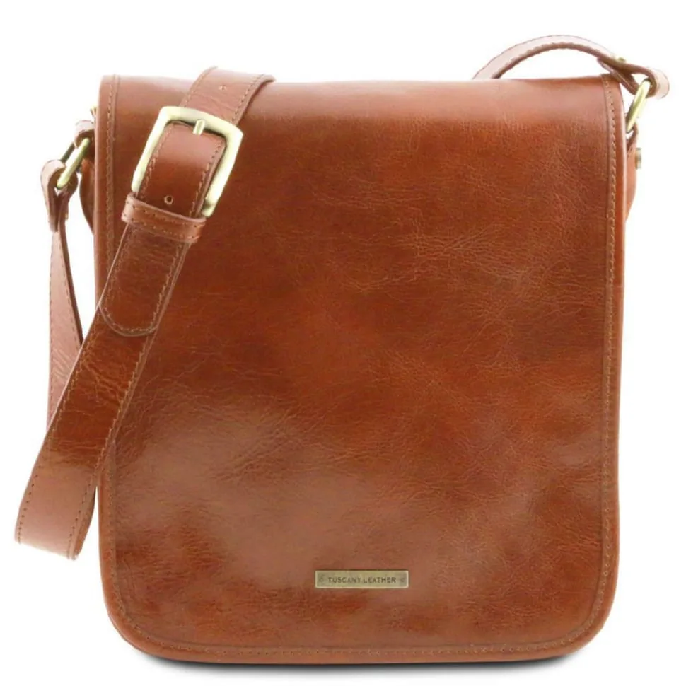 Мужской кожаный мессенджер Tuscany Leather большая сумка из натуральной кожи с регулируемым ремнем для повседневного использования