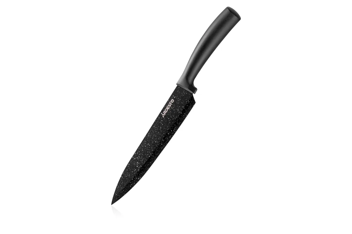 Набір кухонних ножів ARDESTO Black Mars, 3 одиниці, з нержавіючої сталі, пластикові рукоятки, чорного кольору.