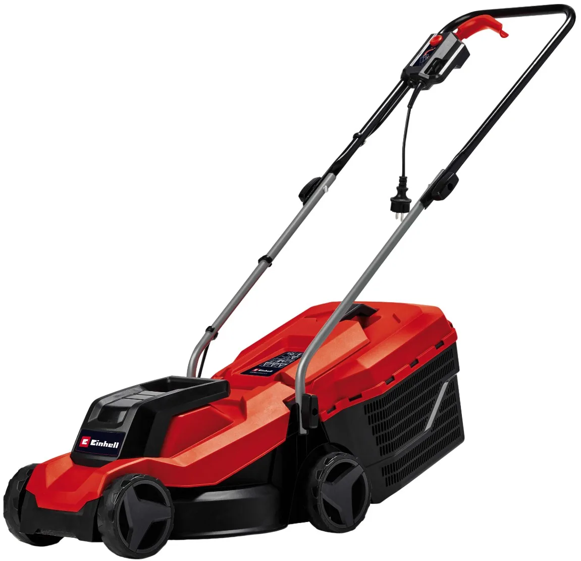 Електрична газонокосарка Einhell GC-EM 1000/32 потужністю 1000 Вт, ширина косіння 32 см, висота зрізу 20-70 мм, об'єм травозбірник