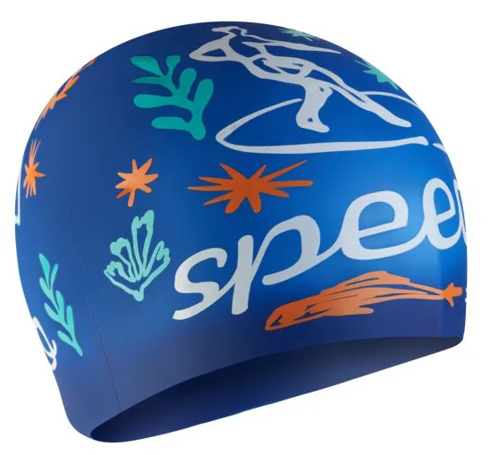 Шапка для плавання SPEEDO силікон OSFM синій білий