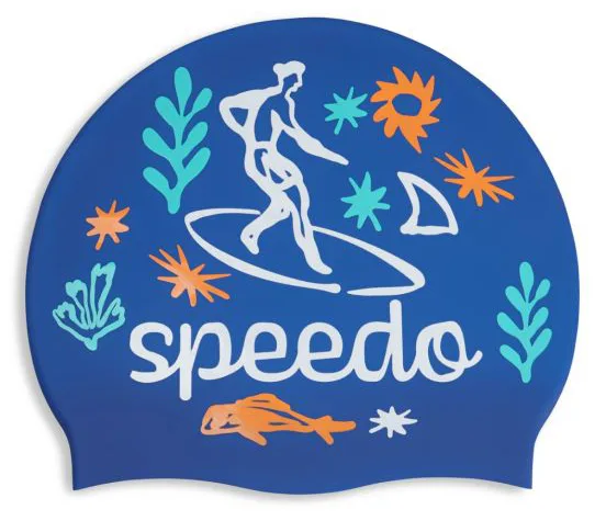 Шапка для плавання SPEEDO силікон OSFM синій білий