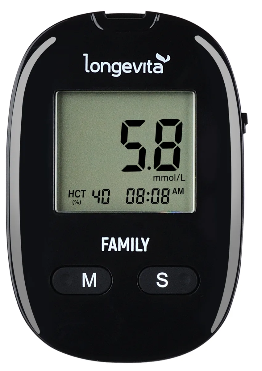 Глюкометр Longevita Family электрохимический для измерения глюкозы в крови 0,5-33,3 ммоль/л