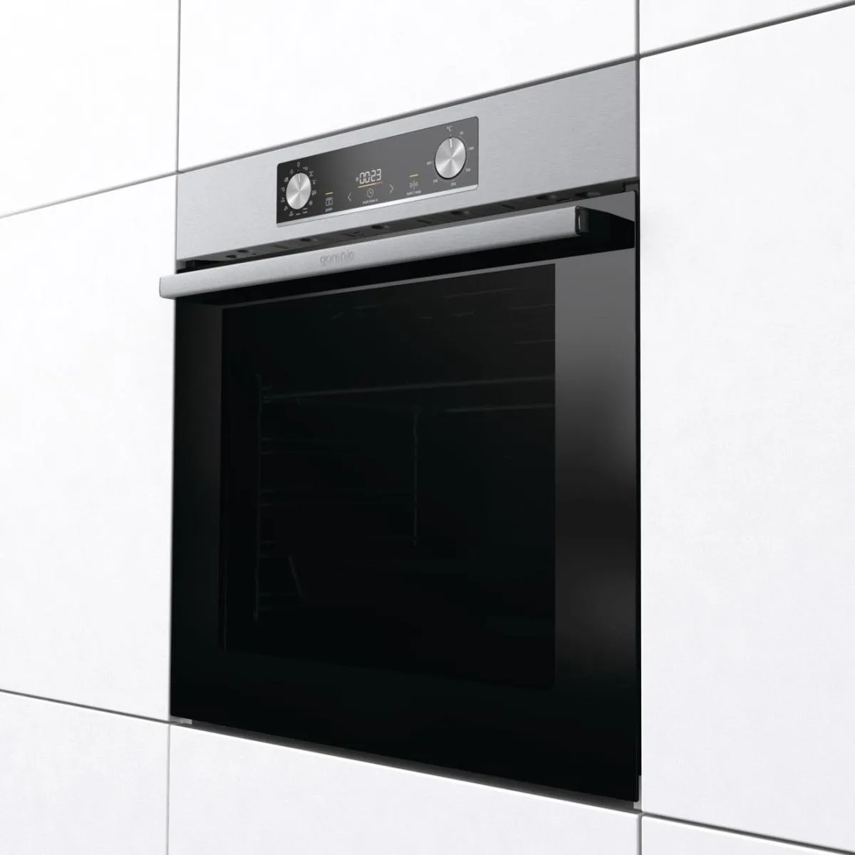 Духовой шкаф Gorenje электрический 77л A+ AirFry для выпечки и жарки с дисплеем IconLed нержавеющая сталь