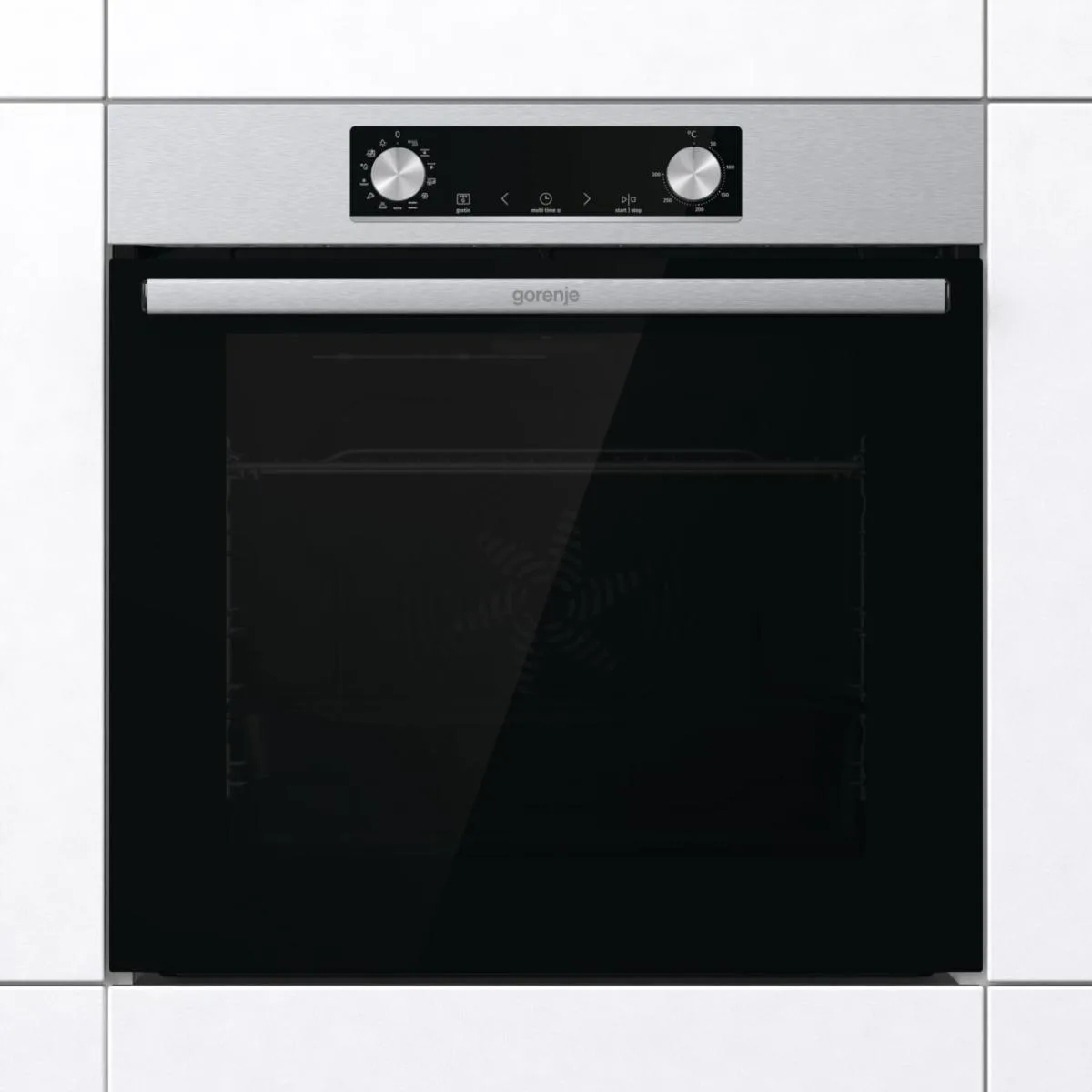 Духовой шкаф Gorenje электрический 77л A+ AirFry для выпечки и жарки с дисплеем IconLed нержавеющая сталь
