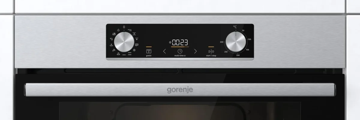 Духовой шкаф Gorenje электрический 77л A+ AirFry для выпечки и жарки с дисплеем IconLed нержавеющая сталь