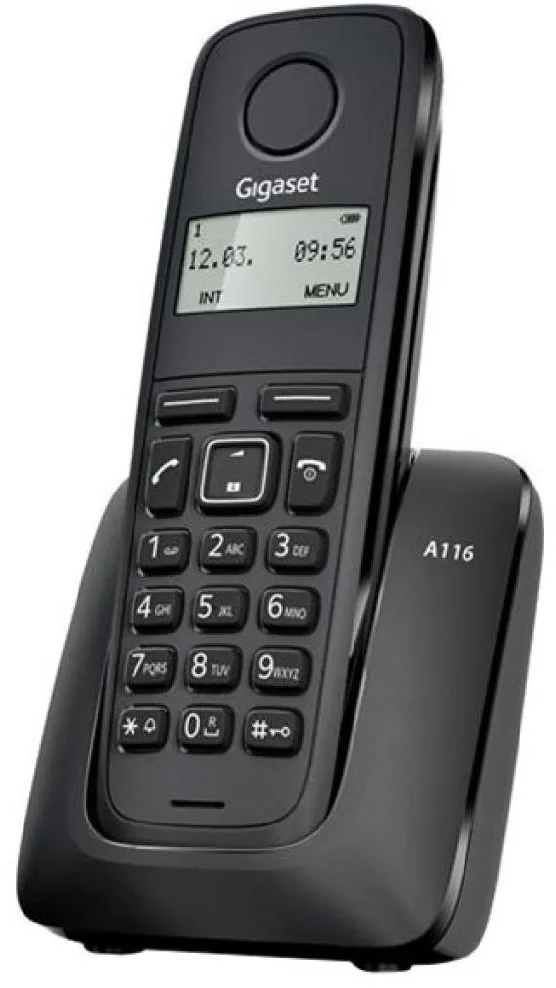 Радіотелефон DECT Gigaset A116, чорний
