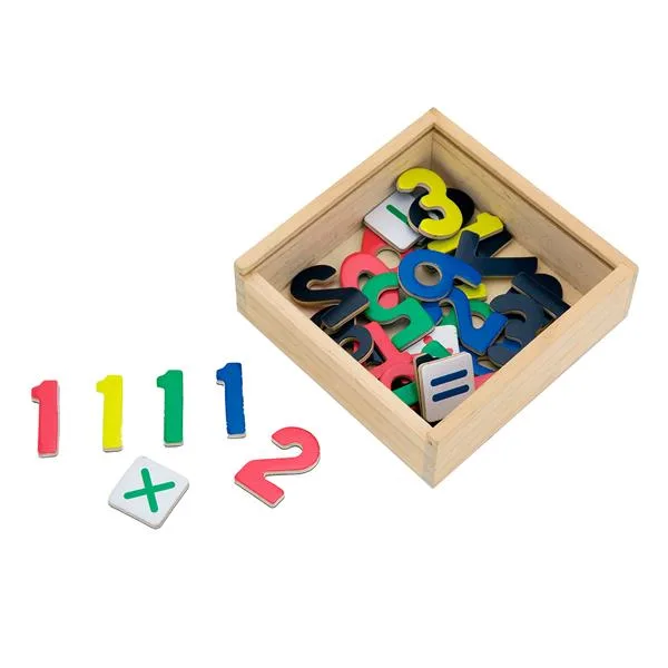 Набор магнитных цифр и знаков Viga Toys деревянные 37 шт разноцветные