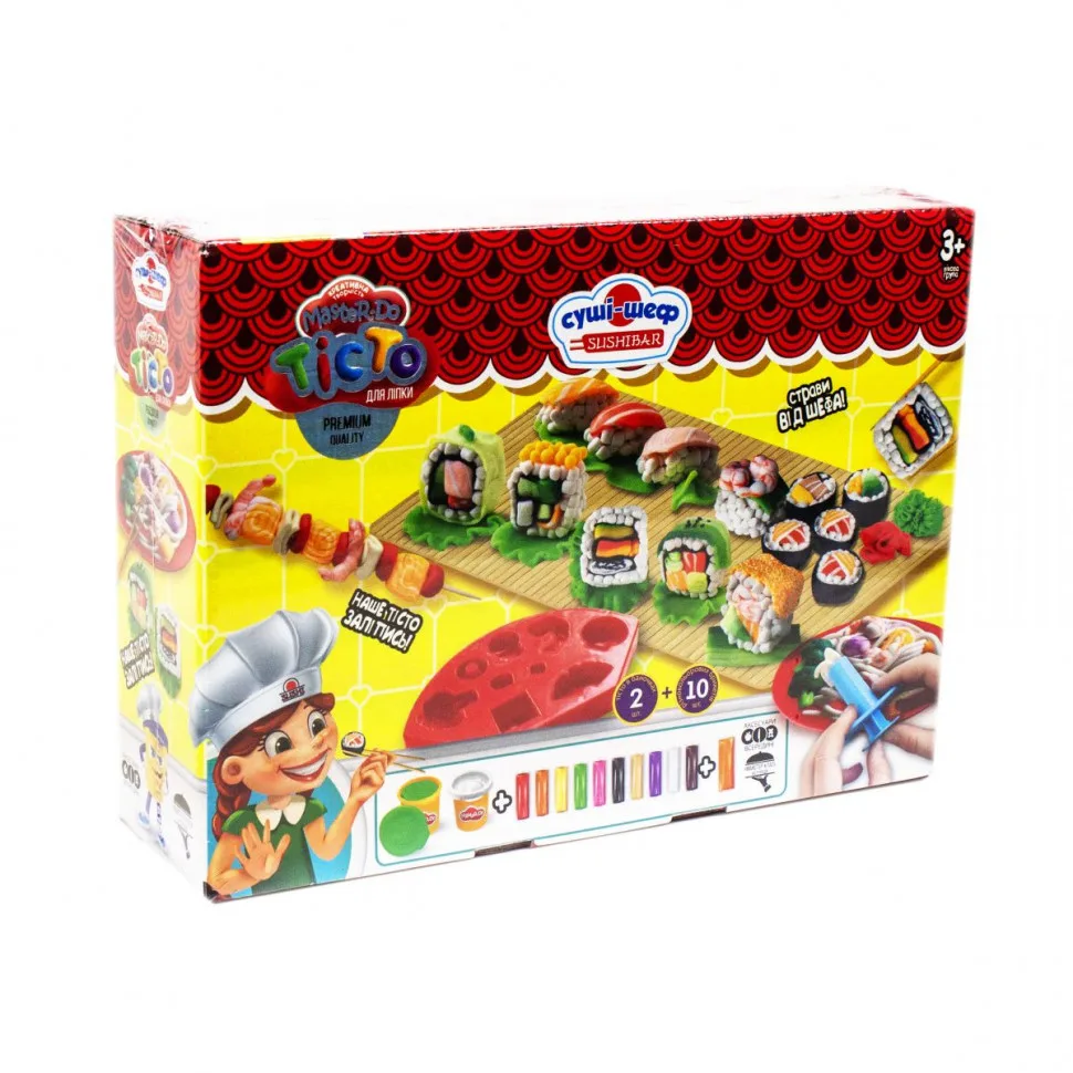 Набір для творчості Danko Toys тісто для ліплення 10 шт яскраве нетоксичне