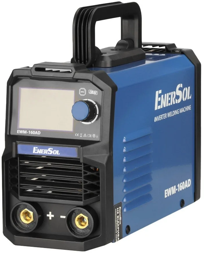 Зварювальний інвертор EnerSol EWM-160AD, потужність 160А, 7.2кВт, напруга 160-260В, вага 3.1кг.