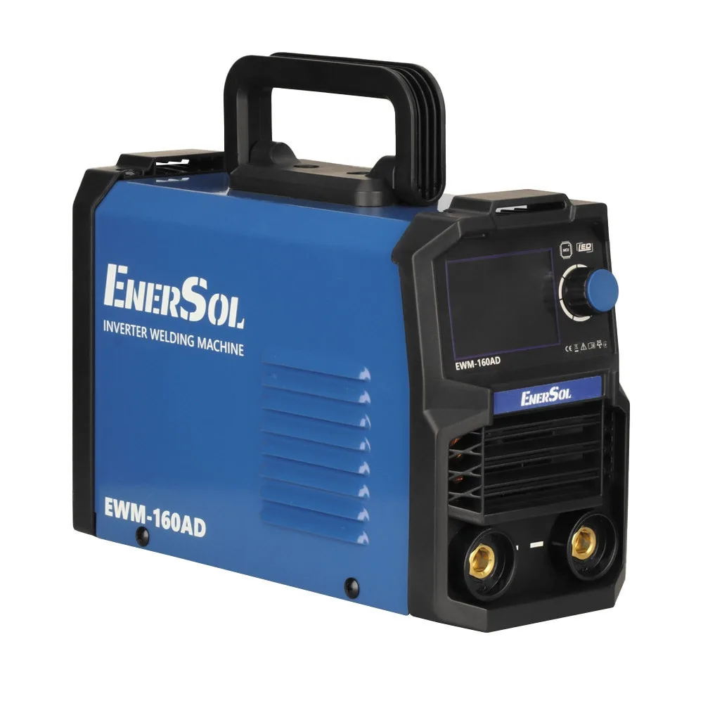 Зварювальний інвертор EnerSol EWM-160AD, потужність 160А, 7.2кВт, напруга 160-260В, вага 3.1кг.