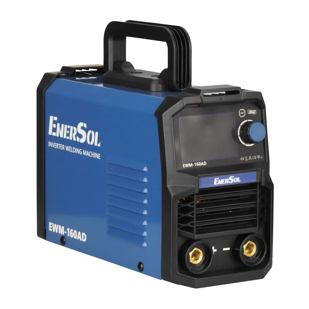 Зварювальний інвертор EnerSol EWM-160AD, потужність 160А, 7.2кВт, напруга 160-260В, вага 3.1кг.