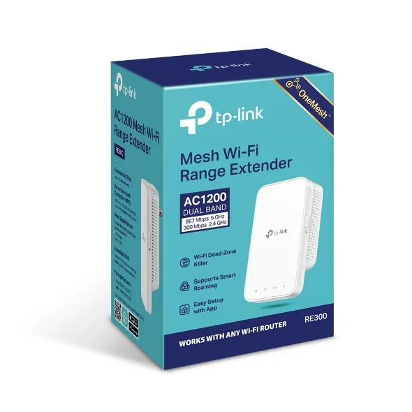 Расширитель покрытия WiFi TP-LINK RE300, AC1200, MESH