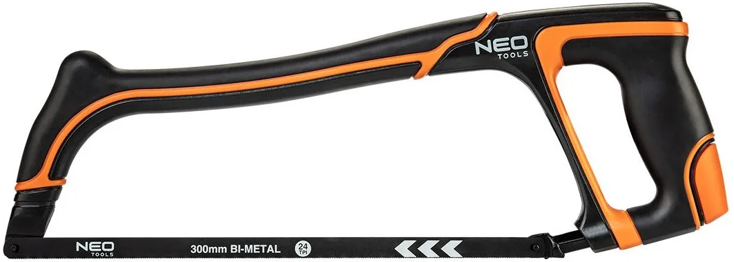 Ножівка для металу Neo Tools, 300 мм, з ергономічною двокомпонентною ручкою.