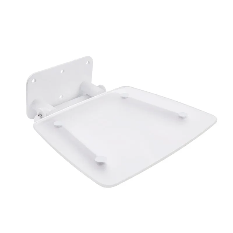 Сидіння для душу відкидне Qtap Comfort WHI5035 390х380х130 мм ABS пластик нержавіюча сталь біле