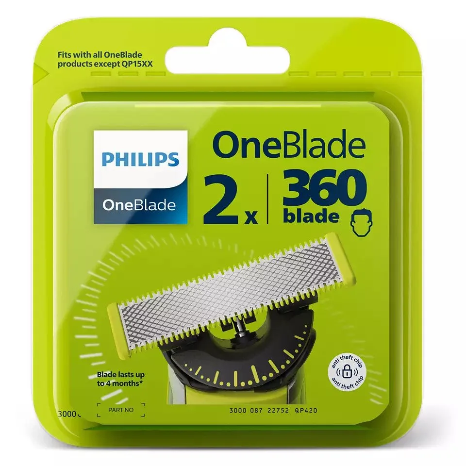 Змінне лезо Philips OneBlade 2 шт для гоління 40 мм Чорне