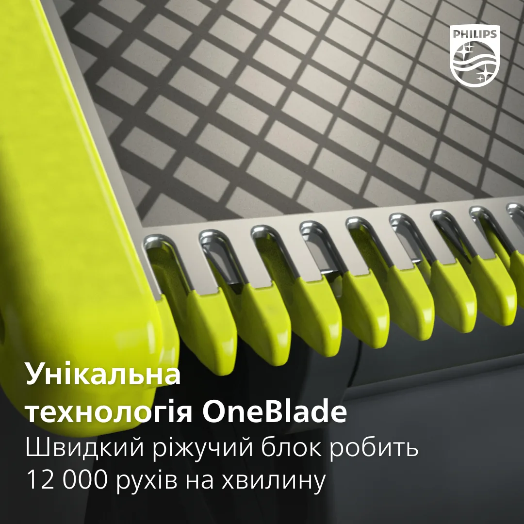 Змінне лезо Philips OneBlade 2 шт для гоління 40 мм Чорне