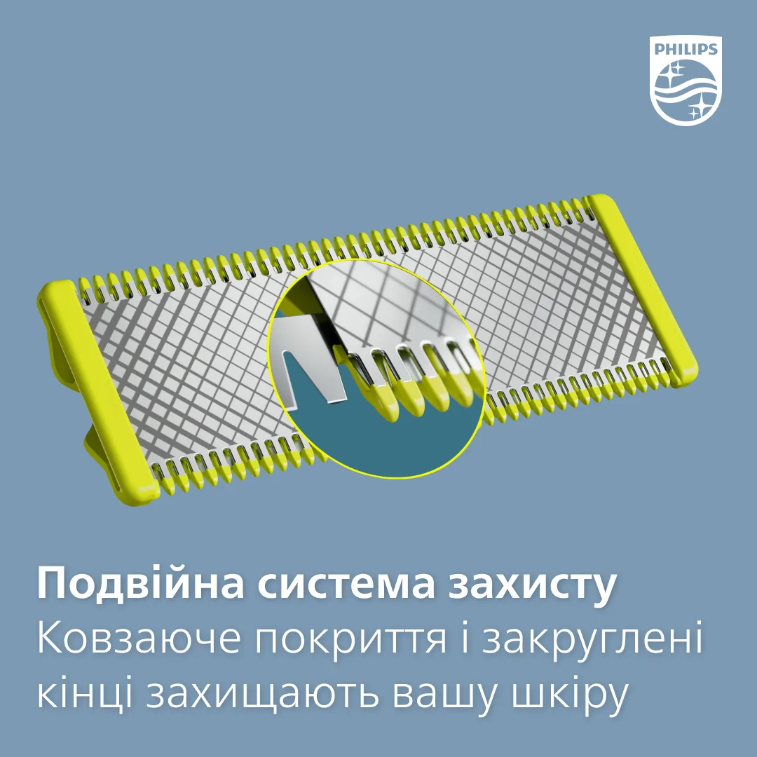 Змінне лезо Philips OneBlade 2 шт для гоління 40 мм Чорне