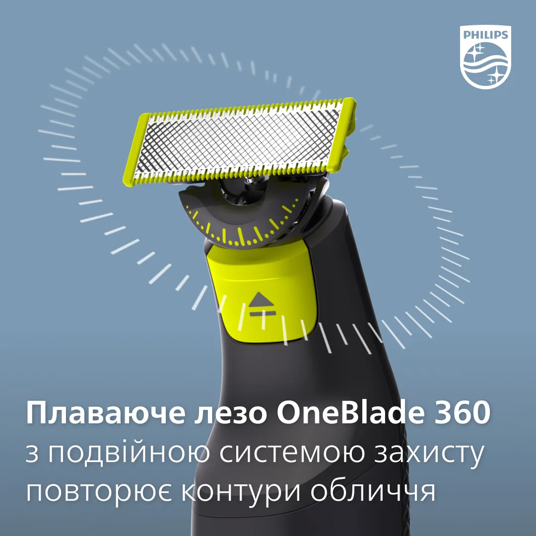 Змінне лезо Philips OneBlade 2 шт для гоління 40 мм Чорне