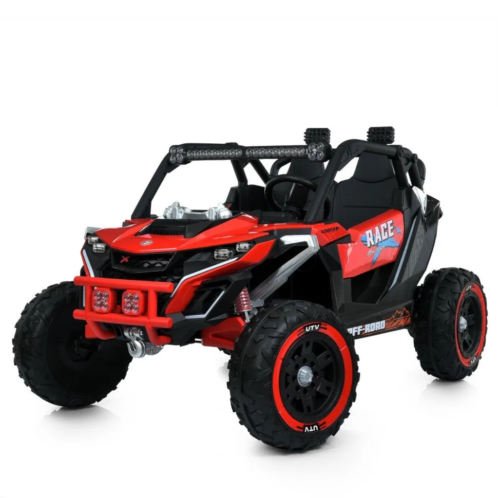 Дитячий електромобіль Джип M 6149EBLR-3 2WD 120W пластик 128x41x73 см червоний