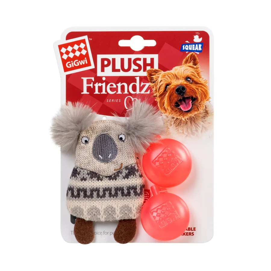 М'яка іграшка для собак з пищалкою GiGwi Plush Friendz 10 см текстиль коала
