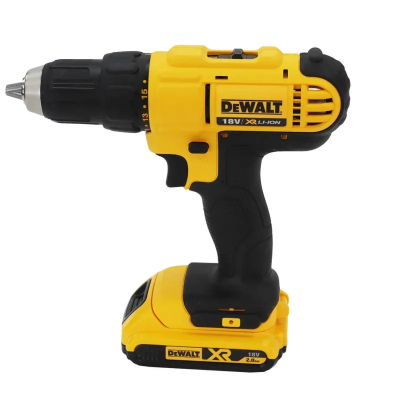 Акумуляторна дриль-шурупокрут DeWalt XR Li-Ion 18В, 2 батареї по 2А·год, 42Нм, 450-1800 об/хв, патрон 13мм, кейс, вага 1.28кг.