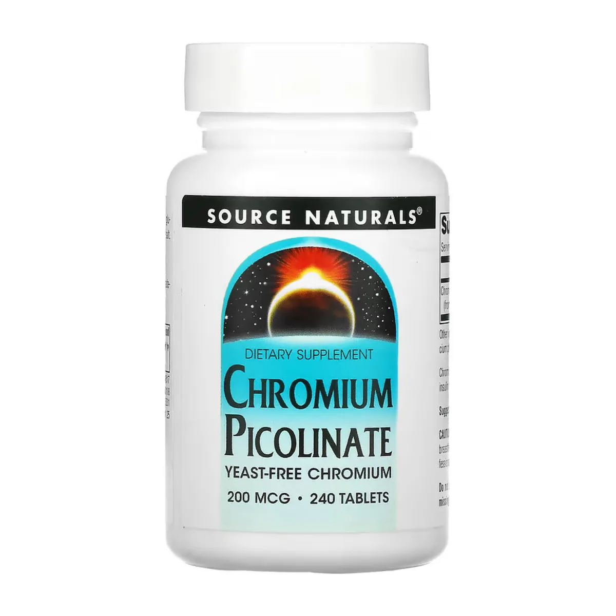 Хром піколінат Source Naturals без дріжджів 200 мкг 240 таблеток