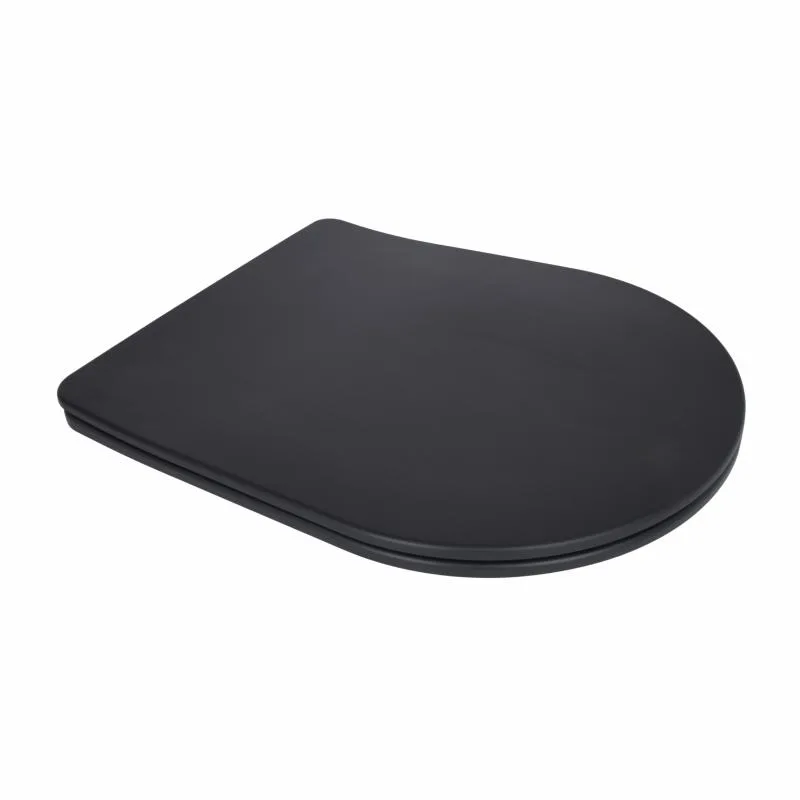 Сидіння для унітаза Robin 660 матове чорне дюропласт 46x36x5 см з мікроліфтом Quick Release