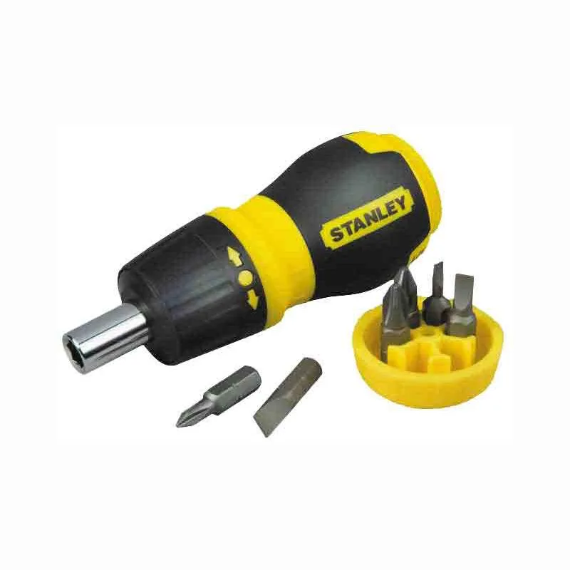 Викрутка Stanley Multibit Stubby 1/4" реверсний бітотримач 6 біт SL PH PZ